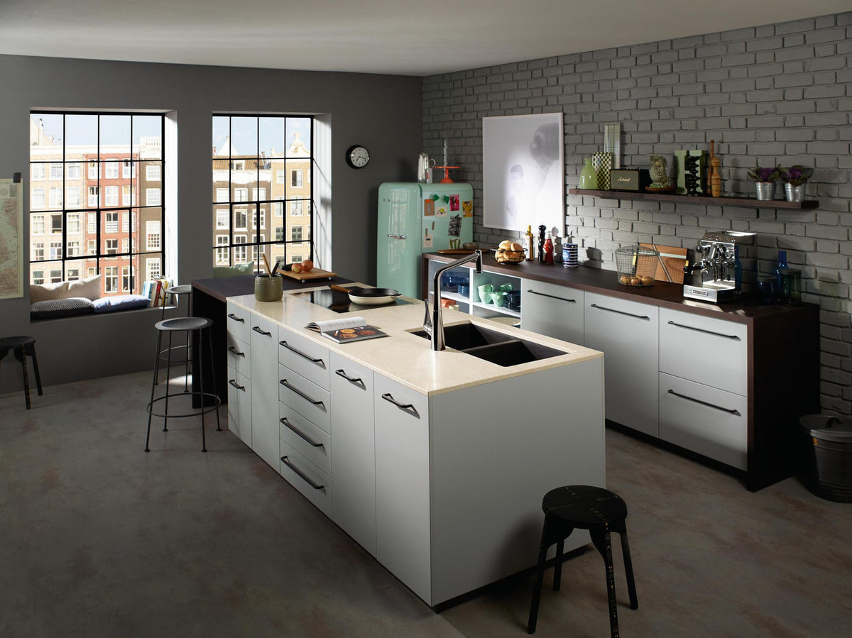 HANSGROHE Unterbauspüle S51 370/370 SilicaTec Graphitschwarz – Doppelbecken ohne Hahnloch