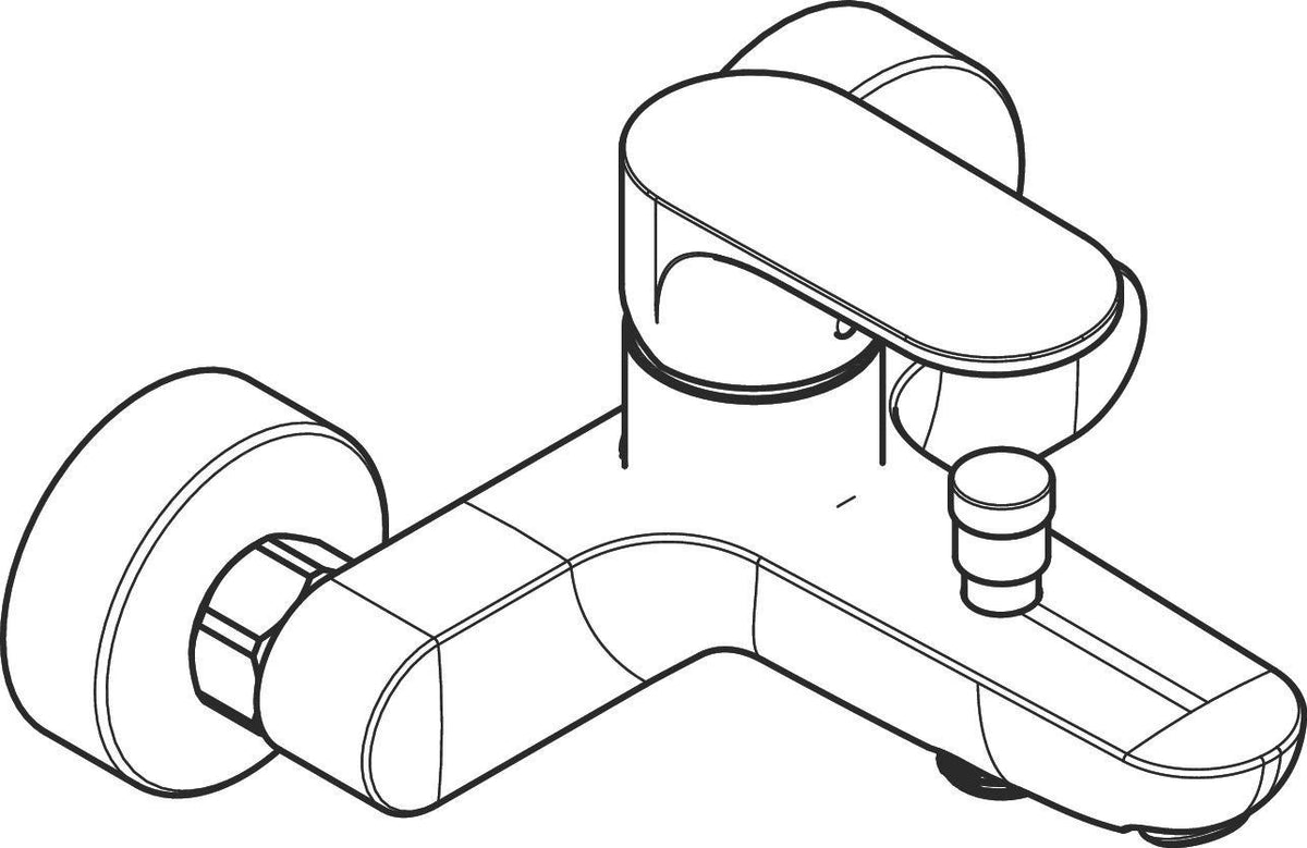 HANSGROHE Rebris S Einhebel-Wannenmischer Aufputz Chrom – Wandmontage, 2 Verbraucher, Temperaturbegrenzung