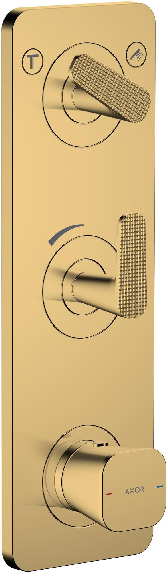 AXOR Citterio C Fertigmontageset Thermostatmodul UP mit Platte Cube cut chrom – 2 Verbraucher