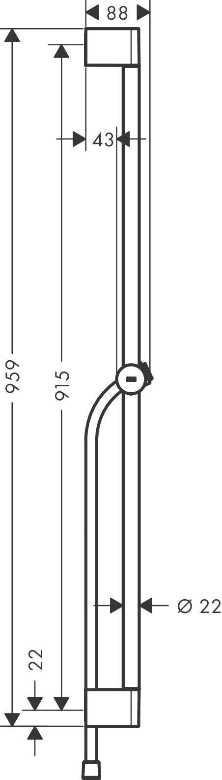HANSGROHE Unica Pulsify Brausestange 650 mm Chrom mit Handbrausehalterung und Brauseschlauch