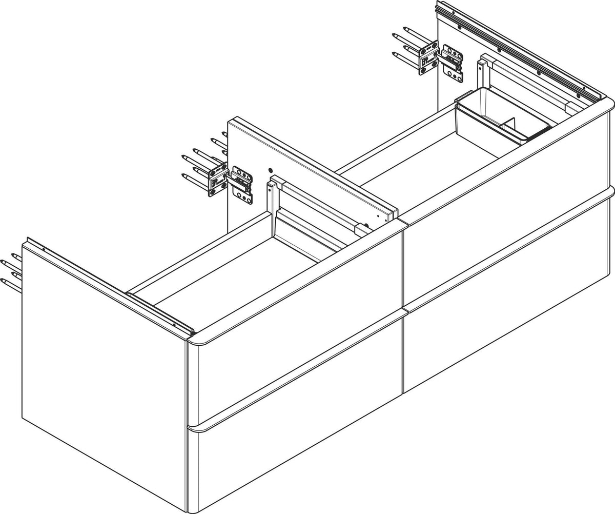 HANSGROHE Xelu Q Waschtischunterschrank 1360 mm weiß hochglanz, 4 Schubkästen, Griffleiste chrom