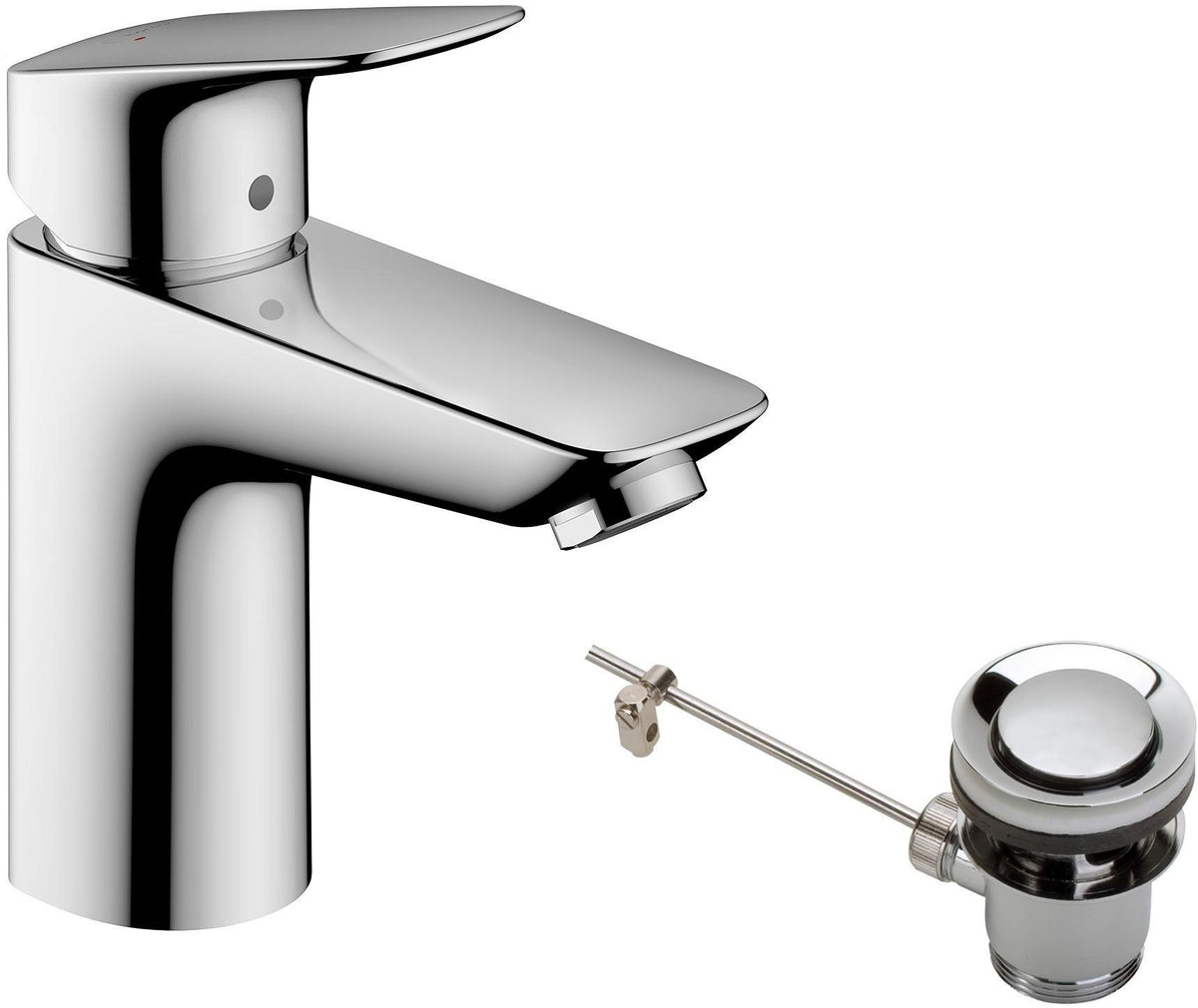 HANSGROHE Logis Einhebel-Waschtischmischer 100 mit Zugstangen-Ablaufgarnitur, chrom