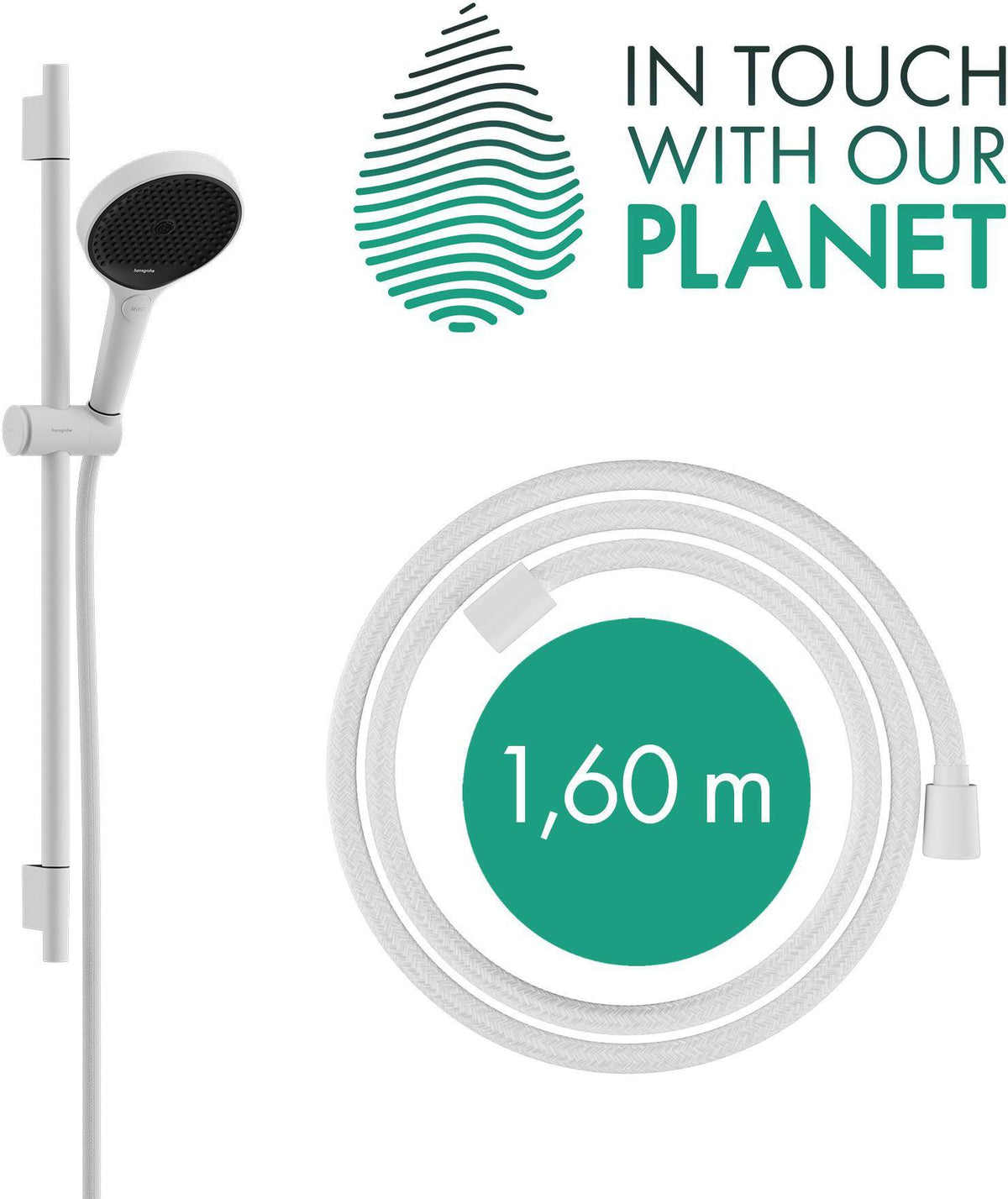 HANSGROHE Rainfinity 130 3jet Brauseset mit Unica S Puro 650mm Push Schieber, chrom