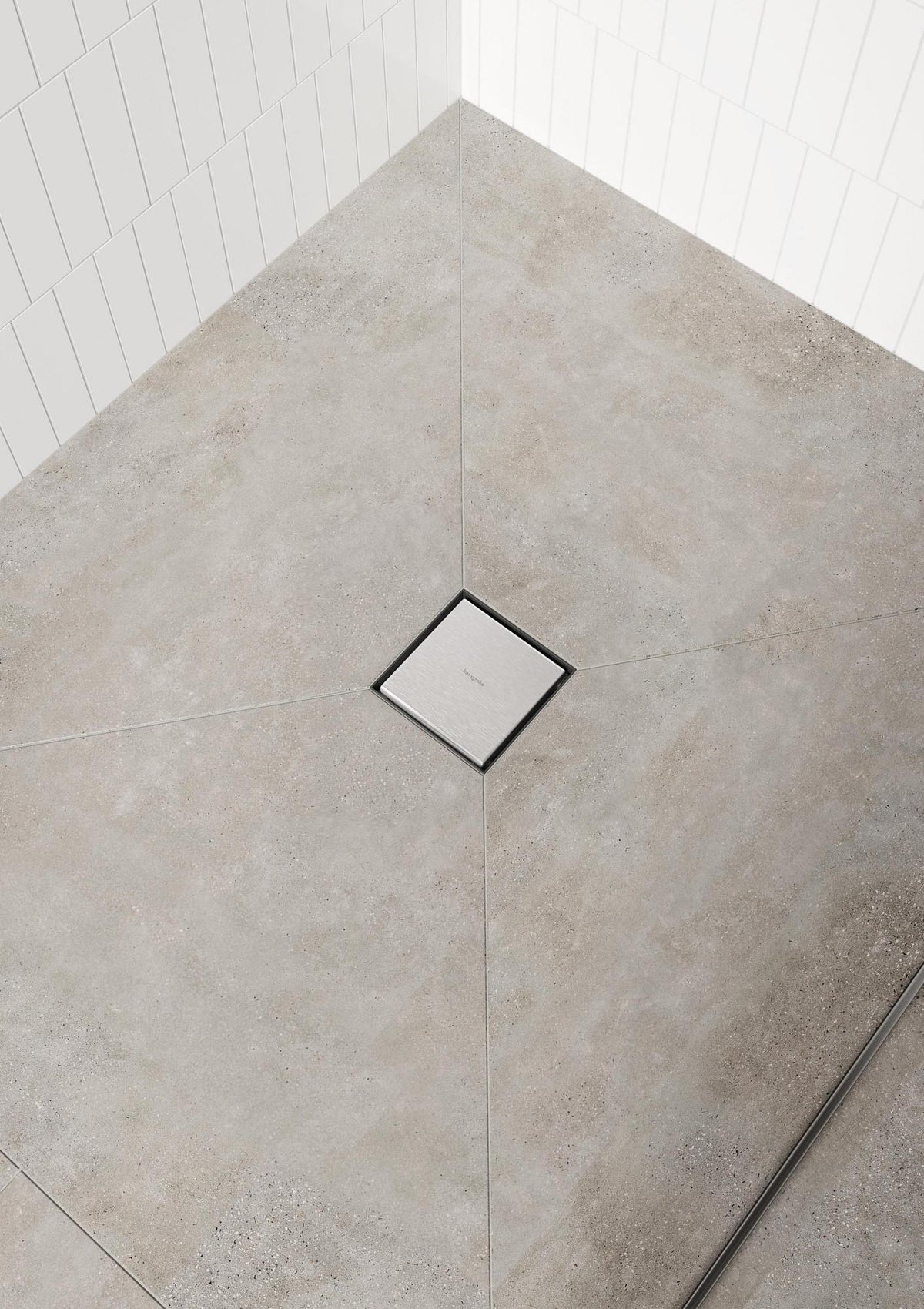 HANSGROHE RainDrain Spot Plus Punktablauf Edelstahl gebürstet 150/150 höhenverstellbar, befliesbar