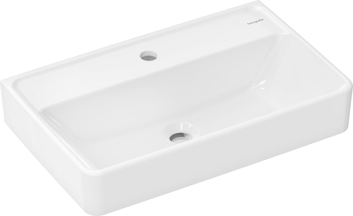HANSGROHE Waschtisch Xanuia Q 600x370mm weiß mit Hahnloch und Überlauf