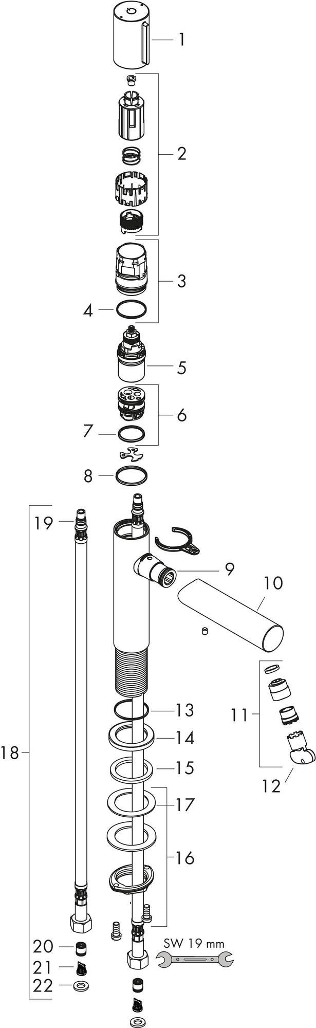 AXOR Uno Select-Waschtischmischer 110 chrom – Einhandhebelmischer mit Temperaturbegrenzung