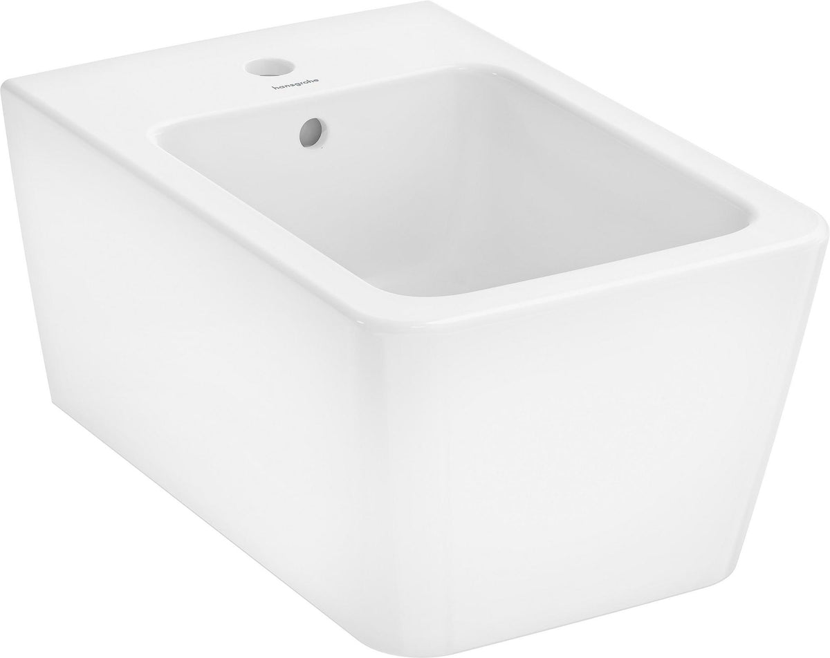 hansgrohe EluPura Q Wand-Bidet 540 mm mit Hahnloch, Überlauf & HygieneEffect – Weiß