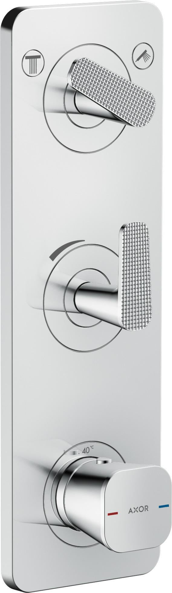 AXOR Citterio C Fertigmontageset Thermostatmodul UP mit Platte Cube cut chrom – 2 Verbraucher
