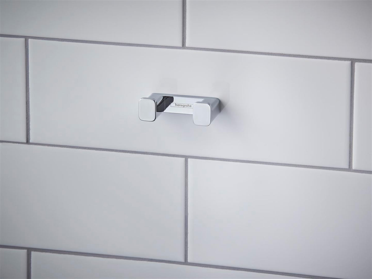 Hansgrohe AddStoris Doppelhaken Chrom – Wandmontage, verdeckte Befestigung, Metall