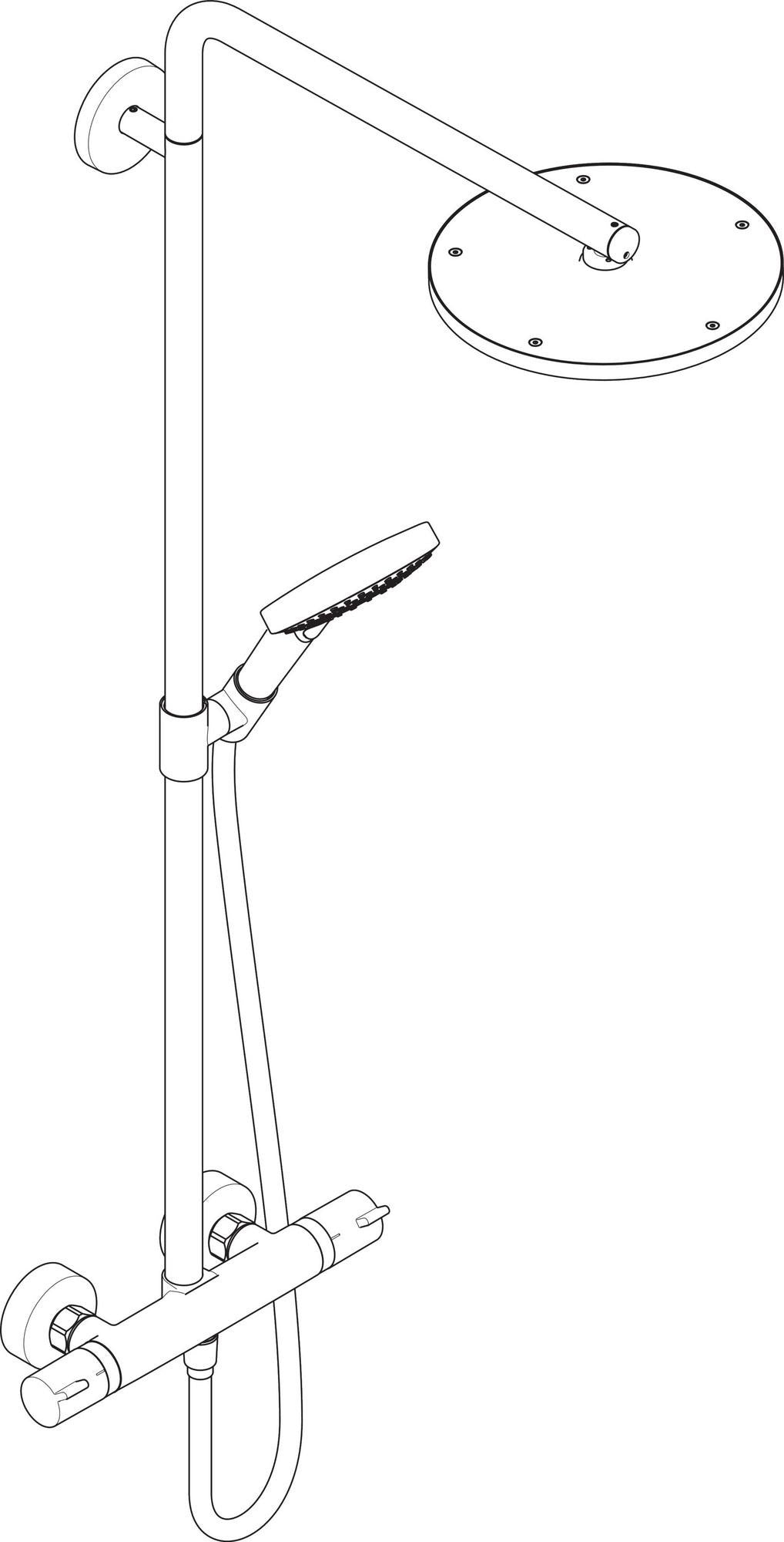 HANSGROHE Raindance Select S Showerpipe mit Thermostat Ecostat Comfort – 240 mm Kopfbrause, Chrom