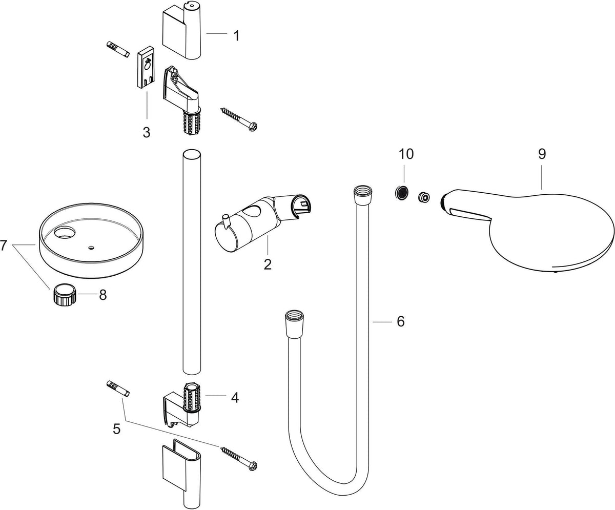 HANSGROHE Raindance Select S 150 3jet Brauseset mit Unica'S Puro Stange und Seifenschale, Chrom