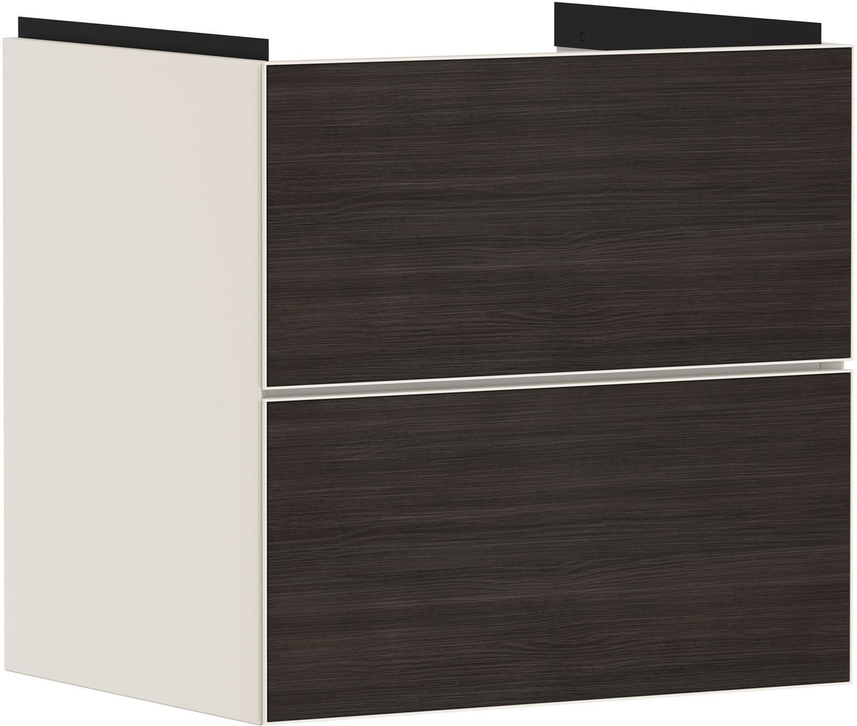 HANSGROHE Xevolos E Waschtischunterschrank 580 mm mattweiß/eiche dunkel mit Push-Open und SoftClose