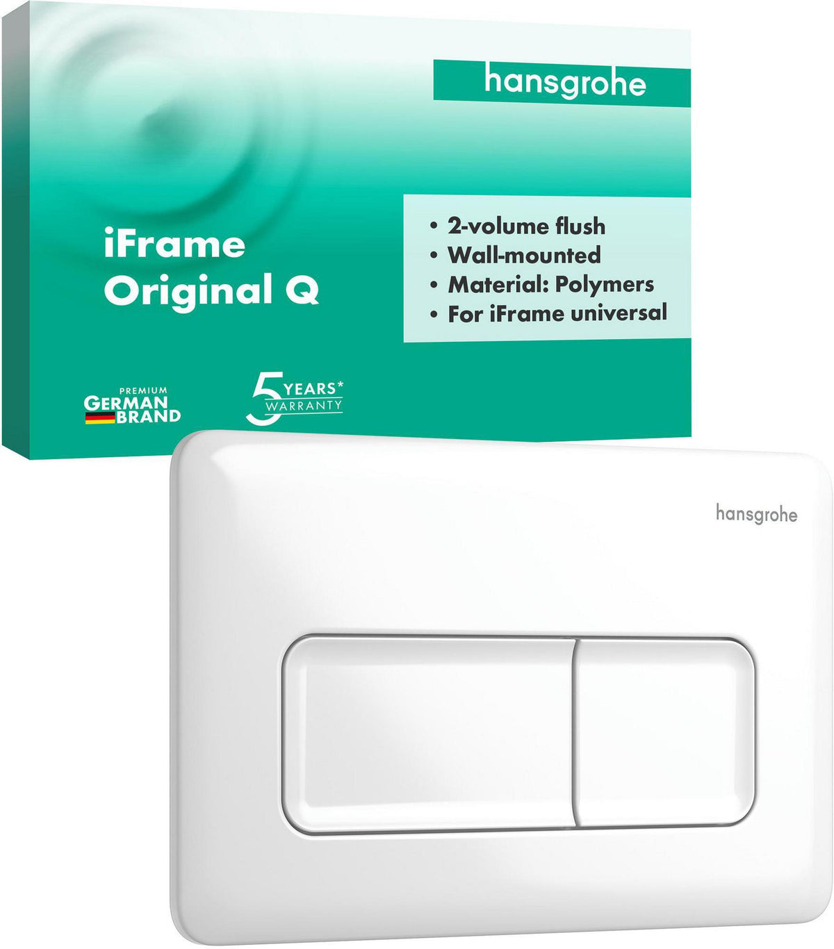 Hansgrohe iFrame Original Q Betätigungsplatte mit 2-Mengen-Spülung in Chrom