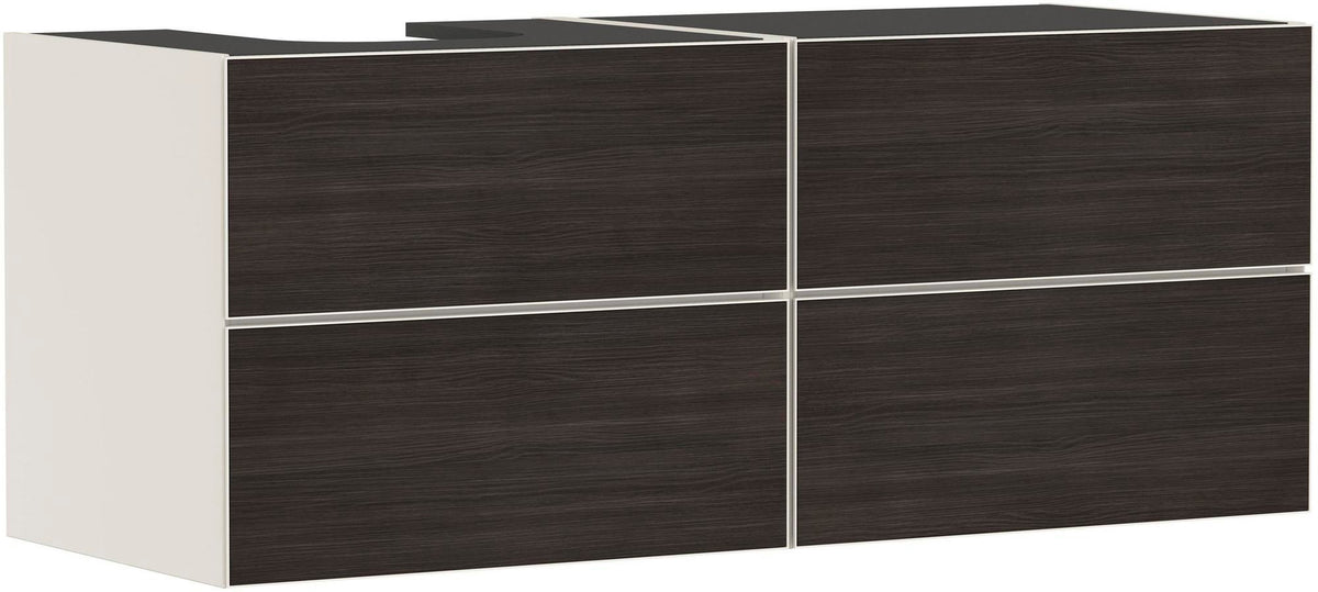 HANSGROHE Xevolos E Waschtischunterschrank 1370 mm mattweiß/eiche dunkel, grifflos