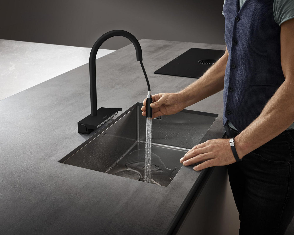 Hansgrohe HG Spültischmischer 170 Aquno Select M81 mit Ausziehbrause 3jet Chrom