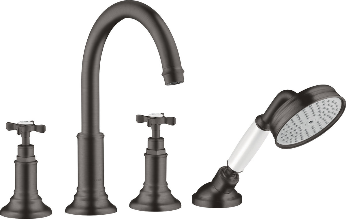 AXOR MONTREUX 4-Loch-Wannenrandarmatur DN 15 mit Handbrause, Thermostat und Wanneneinlauf in Chrom