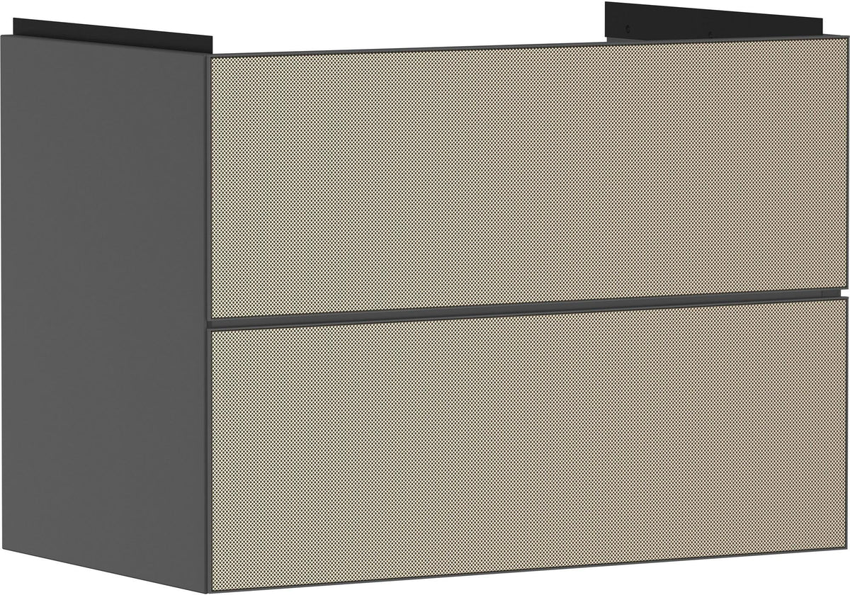 Hansgrohe Xevolos E Waschtischunterschrank 780 mm Eiche Dunkel Mattweiß mit PushOpen und SoftClose