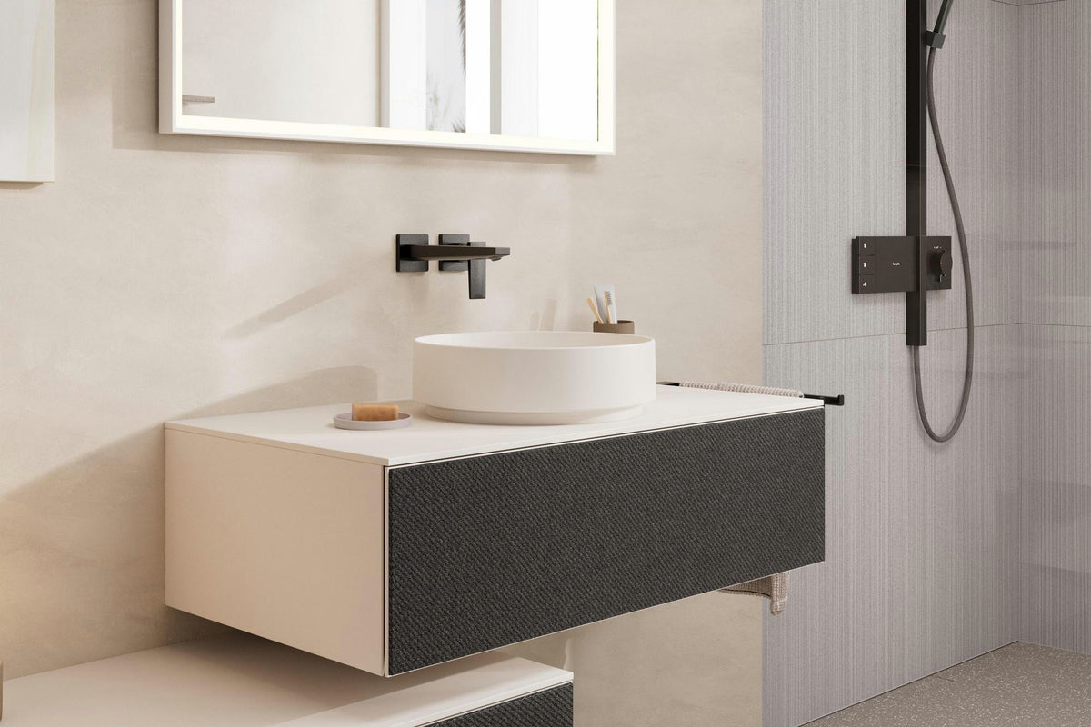 HANSGROHE Xuniva Evo S Aufsatzwaschtisch 400x400mm matt schwarz ohne Hahnloch