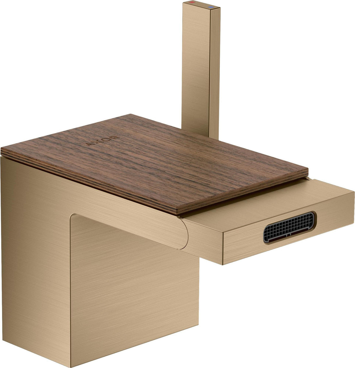 AXOR MYEDITION Einhebel-Bidetmischer ohne Platte polished gold optic mit Push-Open Ablaufgarnitur