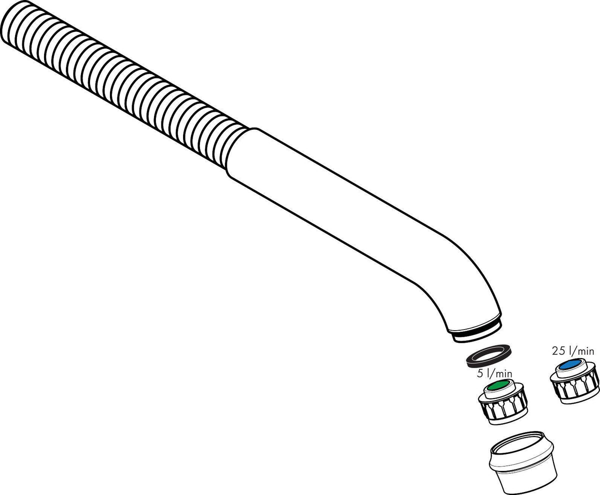 AXOR Massaud Absperrventil Chrom – Hansgrohe Ersatzteil für Brausestange 22 mm