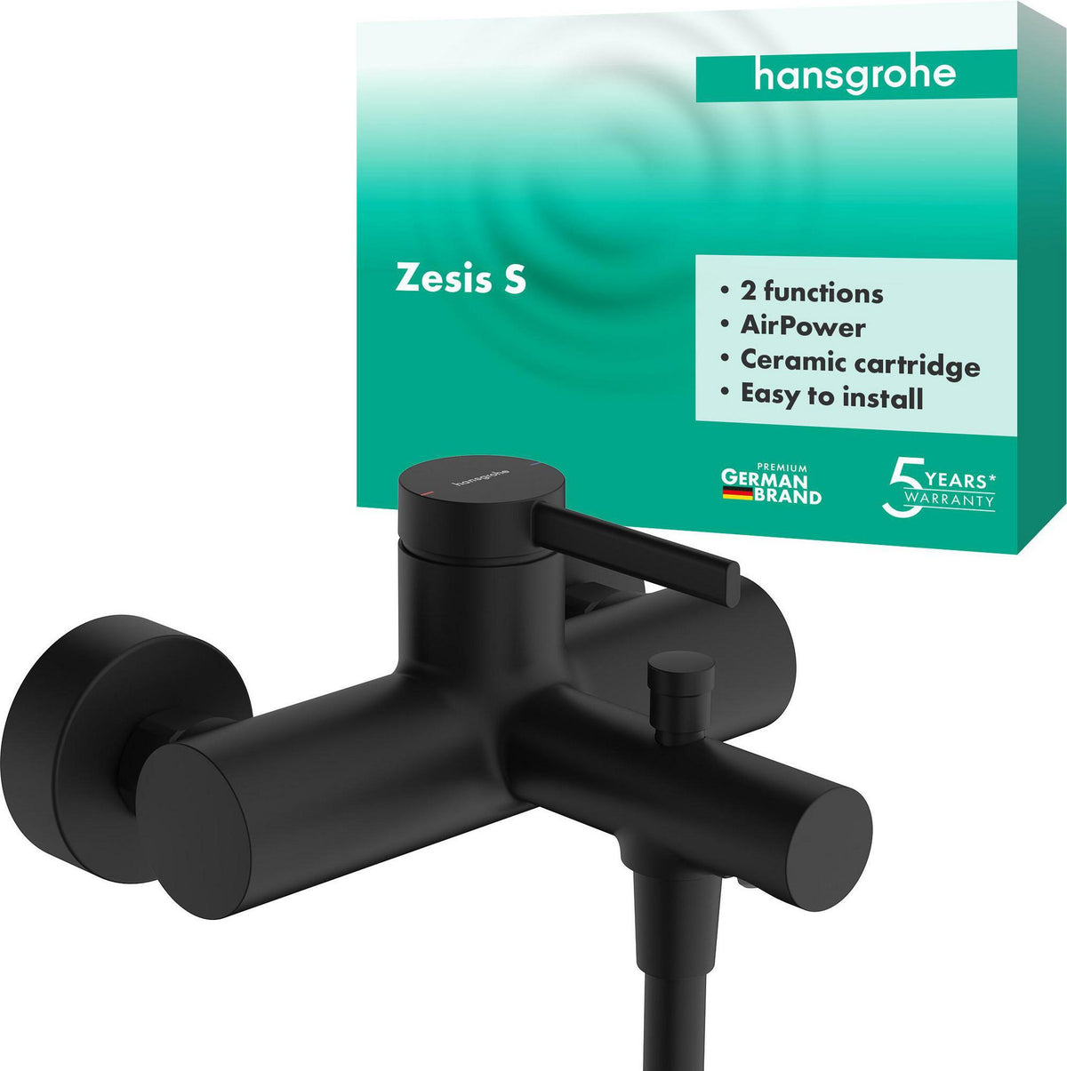 Hansgrohe Zesis S Wannenmischer Aufputz Chrom – 2 Verbraucher, Temperaturbegrenzung