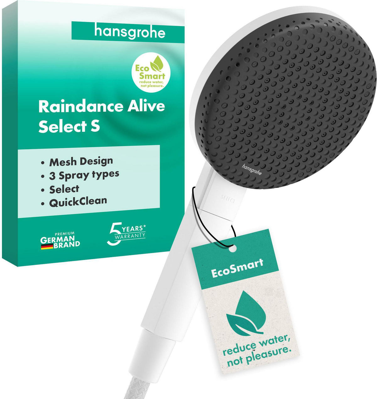 HANSGROHE Raindance Alive Select S 125 3jet EcoSmart Handbrause mit 3 Strahlarten