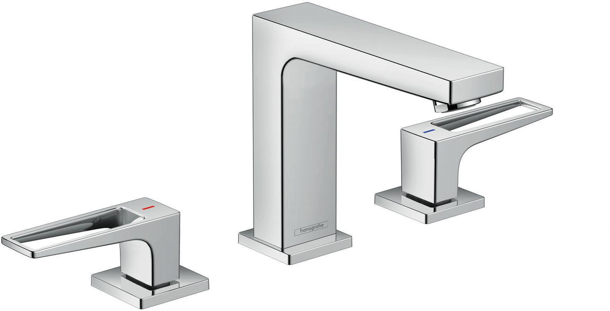 HANSGROHE Metropol 110 3-Loch-Waschtischarmatur DN 15 Chrom mit Push-Open Ablaufgarnitur