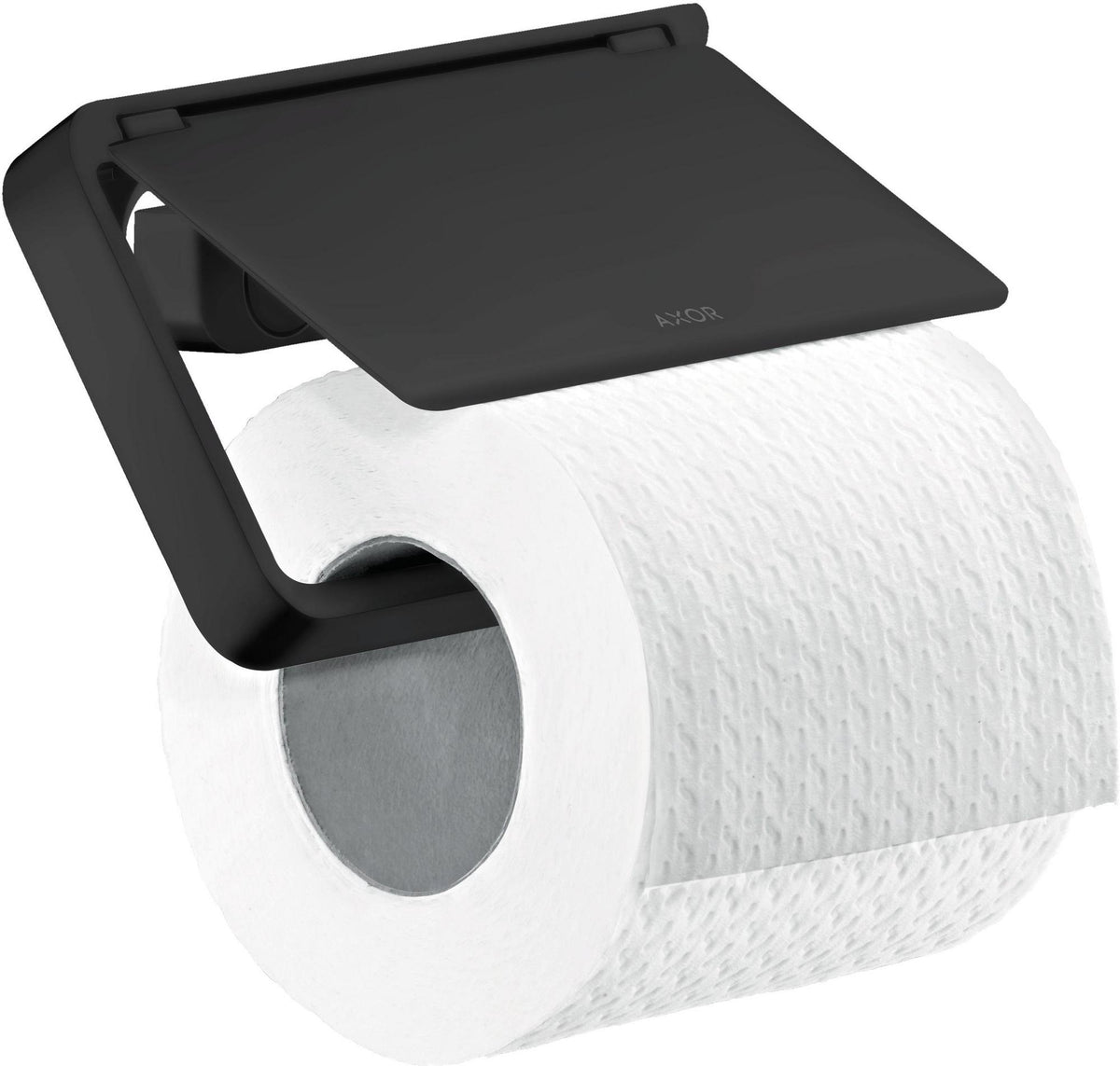 AXOR Universal Softsquare Papierrollenhalter mattschwarz – Wandmontage, verdeckte Befestigung