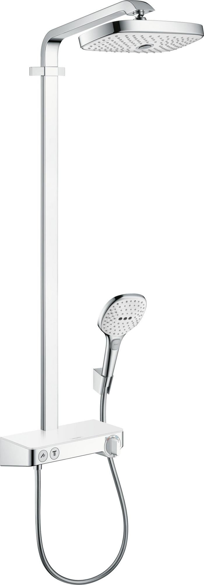 HANSGROHE Showerpipe Raindance Select E 300 mit ShowerTablet Select 300 – Chrom, 2 Strahlarten, Thermostat