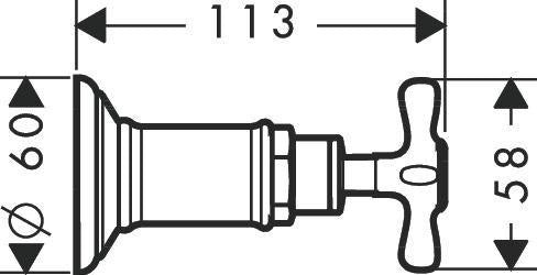 AXOR MONTREUX Abstellventil DN15/DN20 Unterputz chrom – Einbauabsperrventil