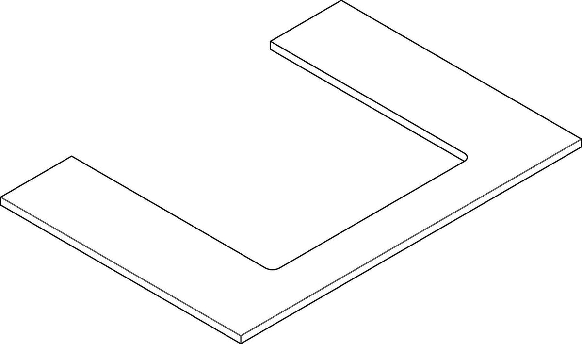 HANSGROHE Xilesa E Konsole 780x550mm Eiche mit mittigem Ausschnitt für Aufsatzwaschtisch
