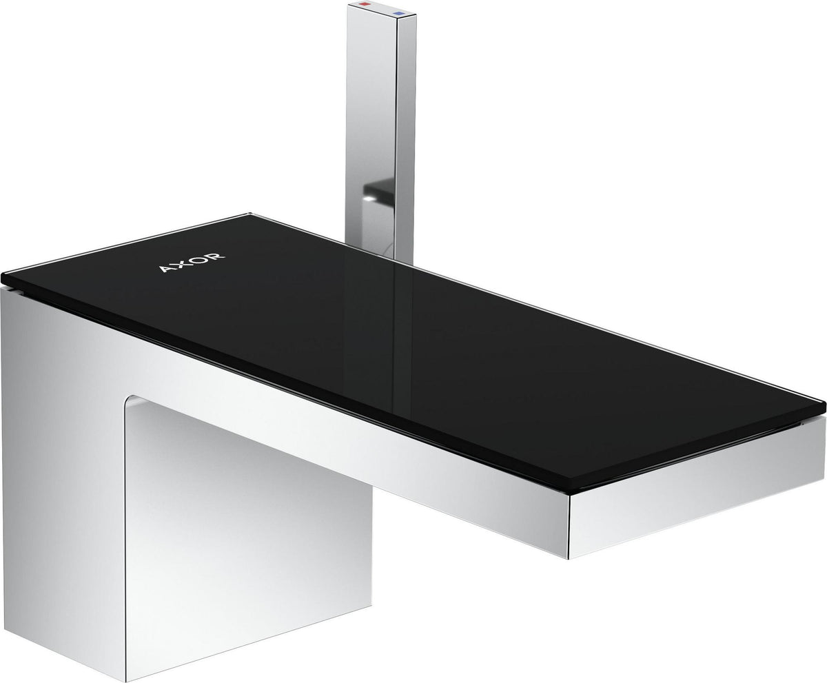 AXOR MyEdition Waschtischmischer 70 mit Glasplatte und Push-Open Ablaufgarnitur von Hansgrohe – chrom