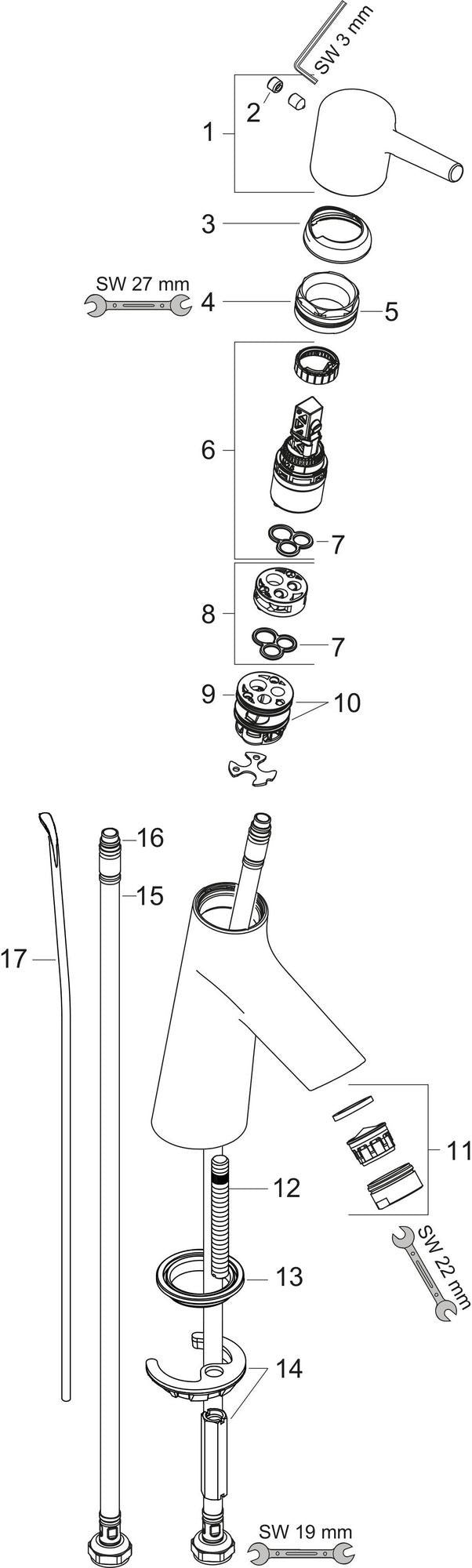 HANSGROHE Talis S Einhebel-Waschtischmischer 80 mit Ablaufgarnitur, chrom