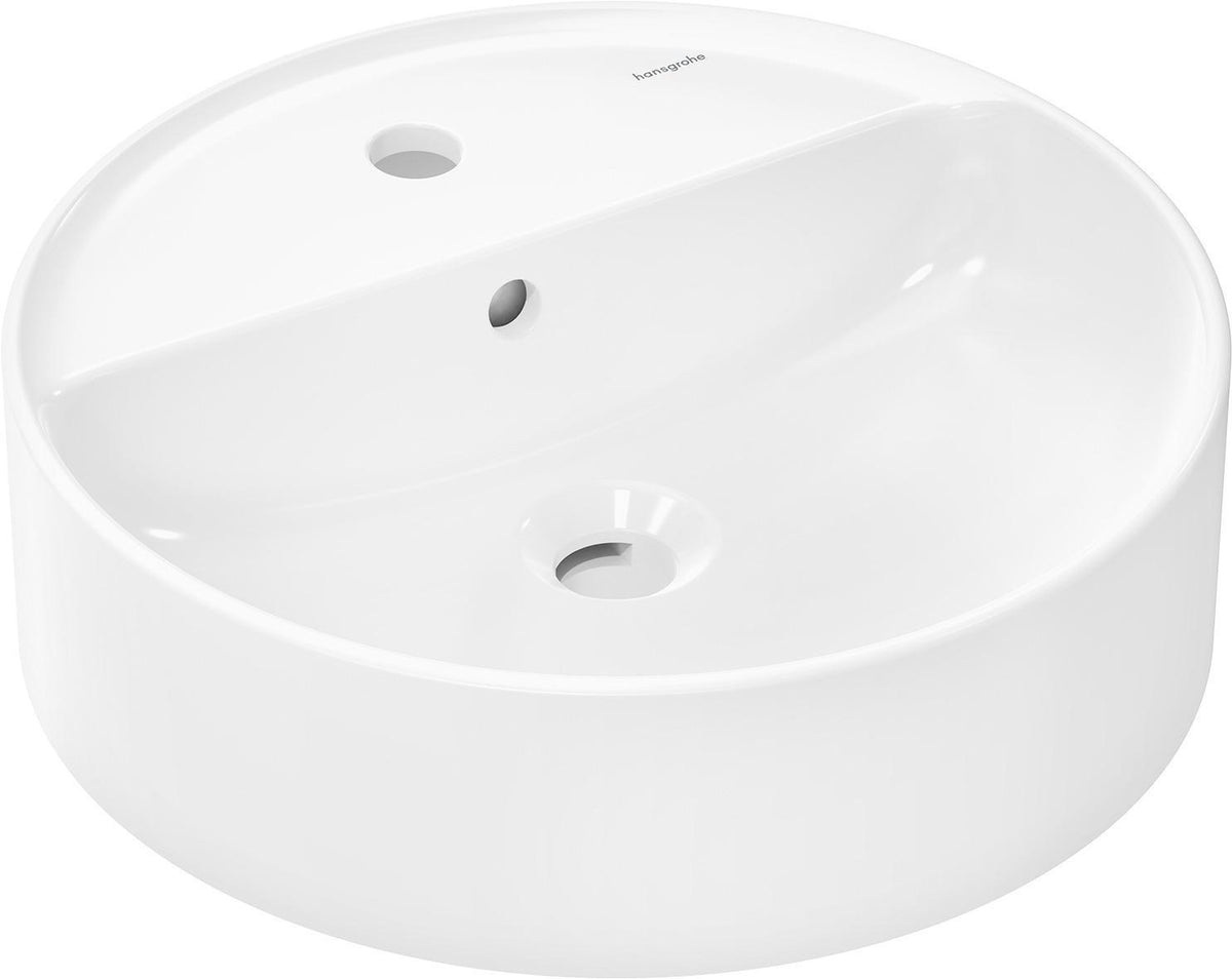 HANSGROHE Xuniva S Aufsatzwaschtisch 450x450mm mit Hahnloch & Überlauf, weiß