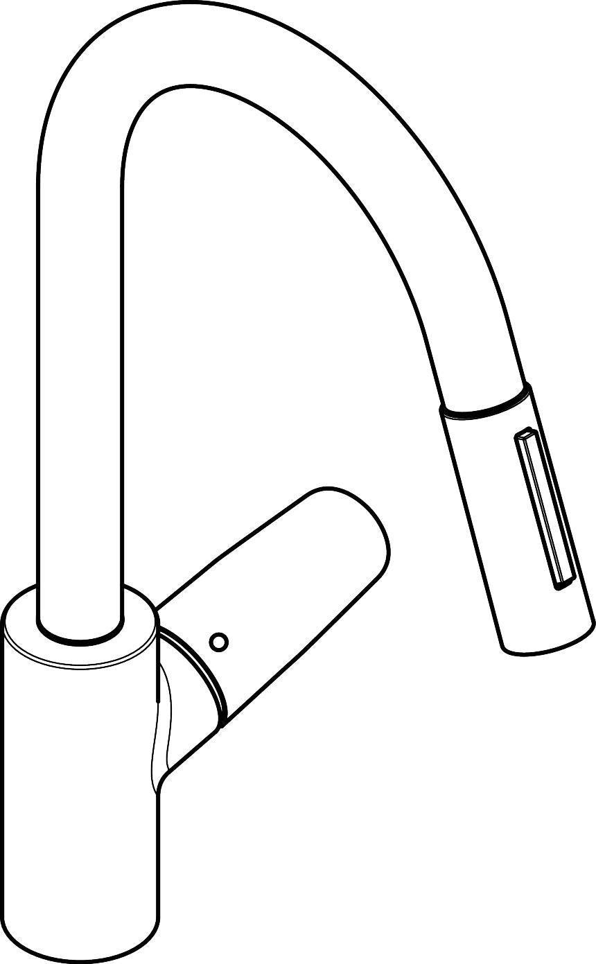 HANSGROHE Focus M41 Einhebel-Küchenmischer 240 mit Ausziehbrause, Chrom