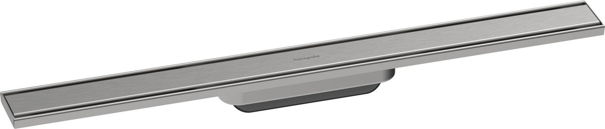 HANSGROHE RainDrain Original Duschrinne Fertigset 1200 mm – rahmenloses Design, Edelstahl gebürstet