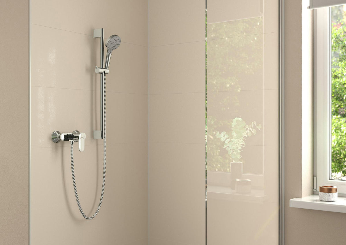 Hansgrohe VERNIS Blend Einhebel-Brausemischer Aufputz Chrom – Wandmontage, Temperaturbegrenzung