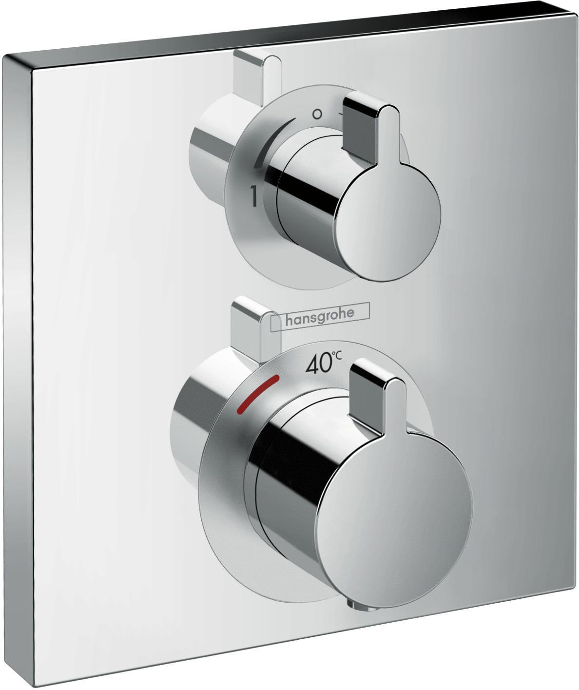 HANSGROHE Ecostat Square UP Thermostat für 2 Verbraucher – Chrom, Fertigmontageset