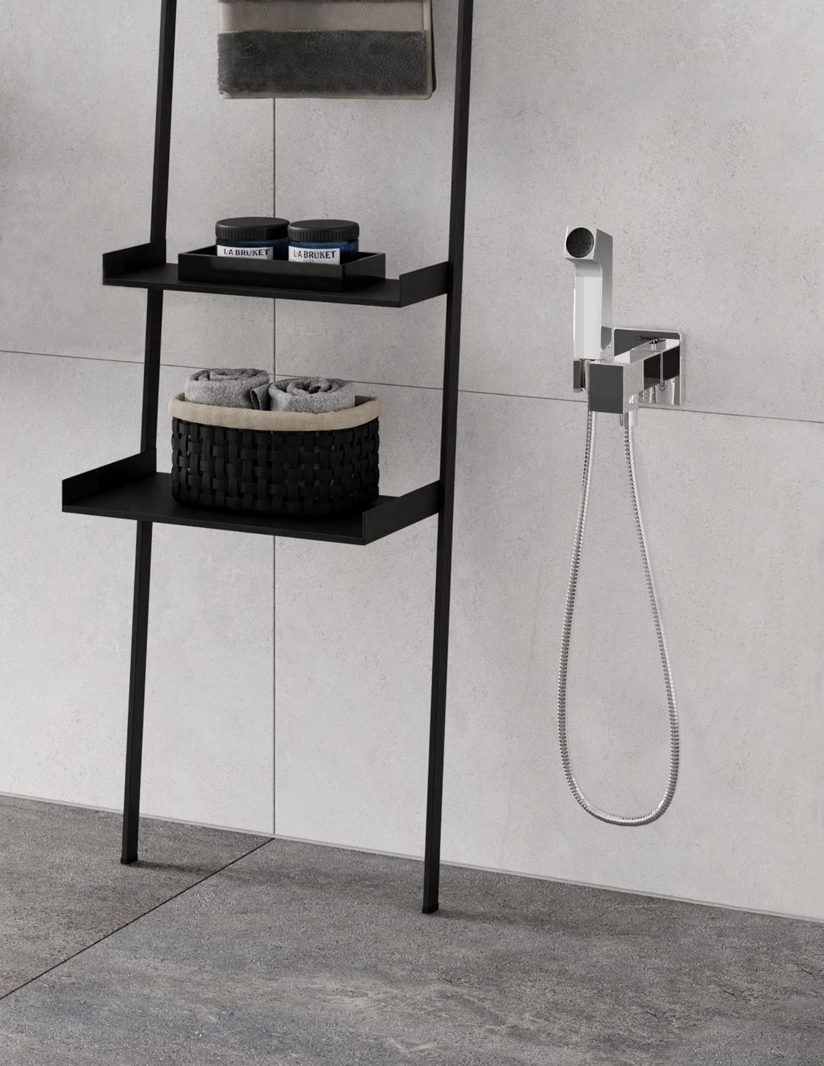 hansgrohe HG Handbrause Bidette E für Warmwasser mit Brausehalter und 1250mm Brauseschlauch