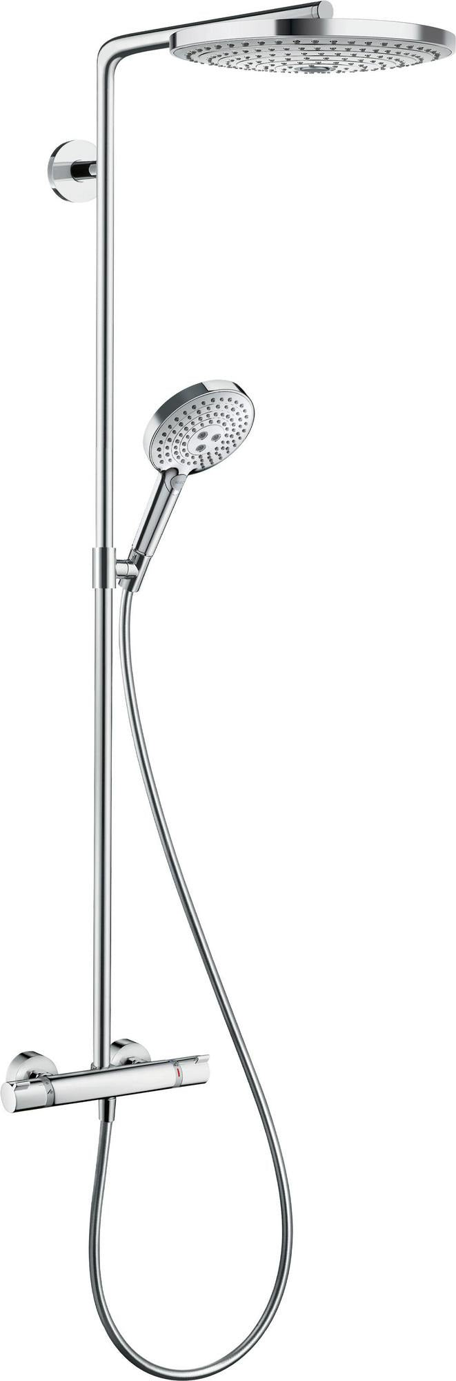 HANSGROHE Raindance Select S 300 Showerpipe Duschsystem mit 2 Strahlarten, Thermostat und 300 mm Kopfbrause in Chrom