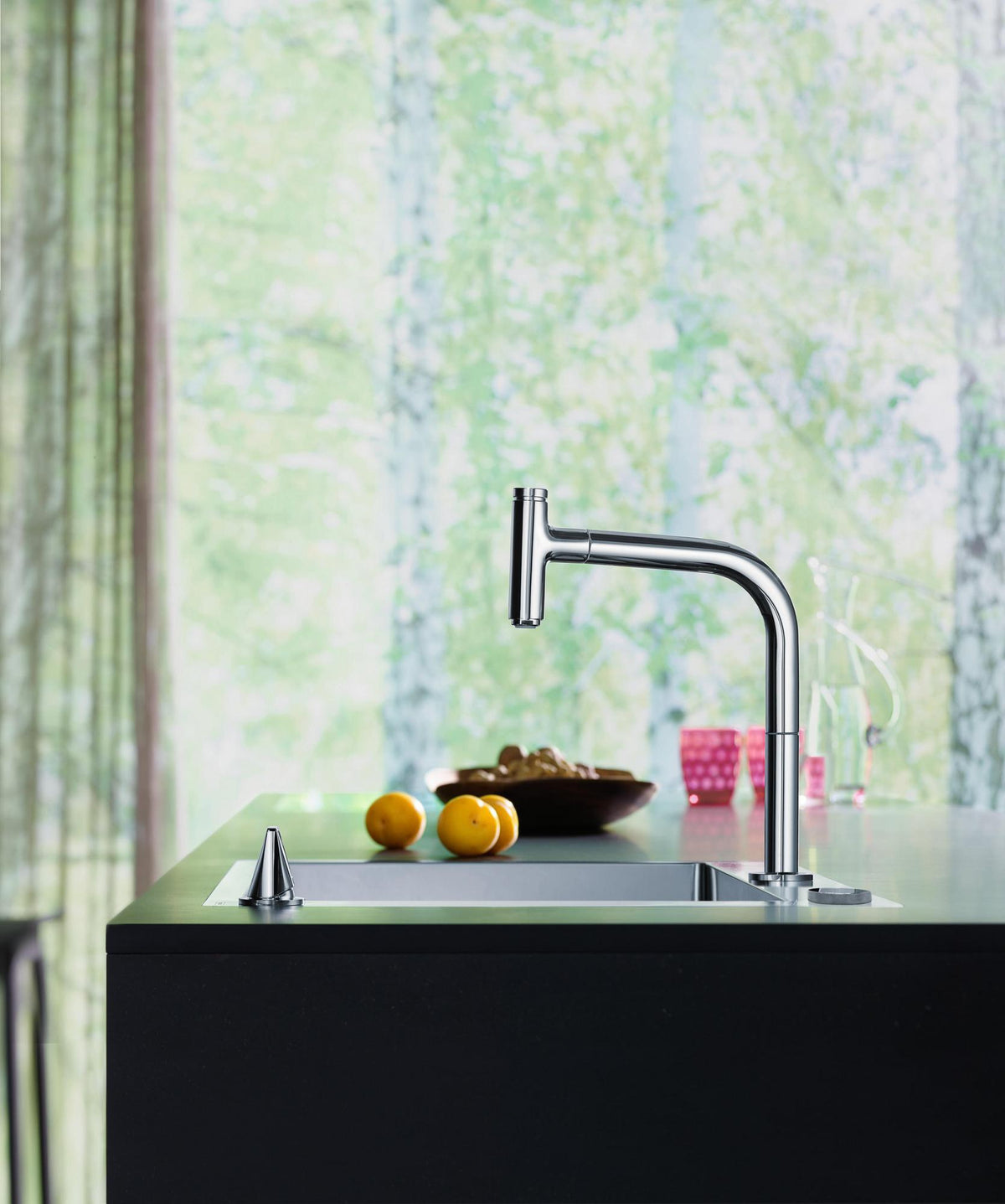 HANSGROHE Metris Select M71 Spültisch-Einhandmischer mit Ausziehbrause, Select-Technologie und ComfortZone 200 – Chrom