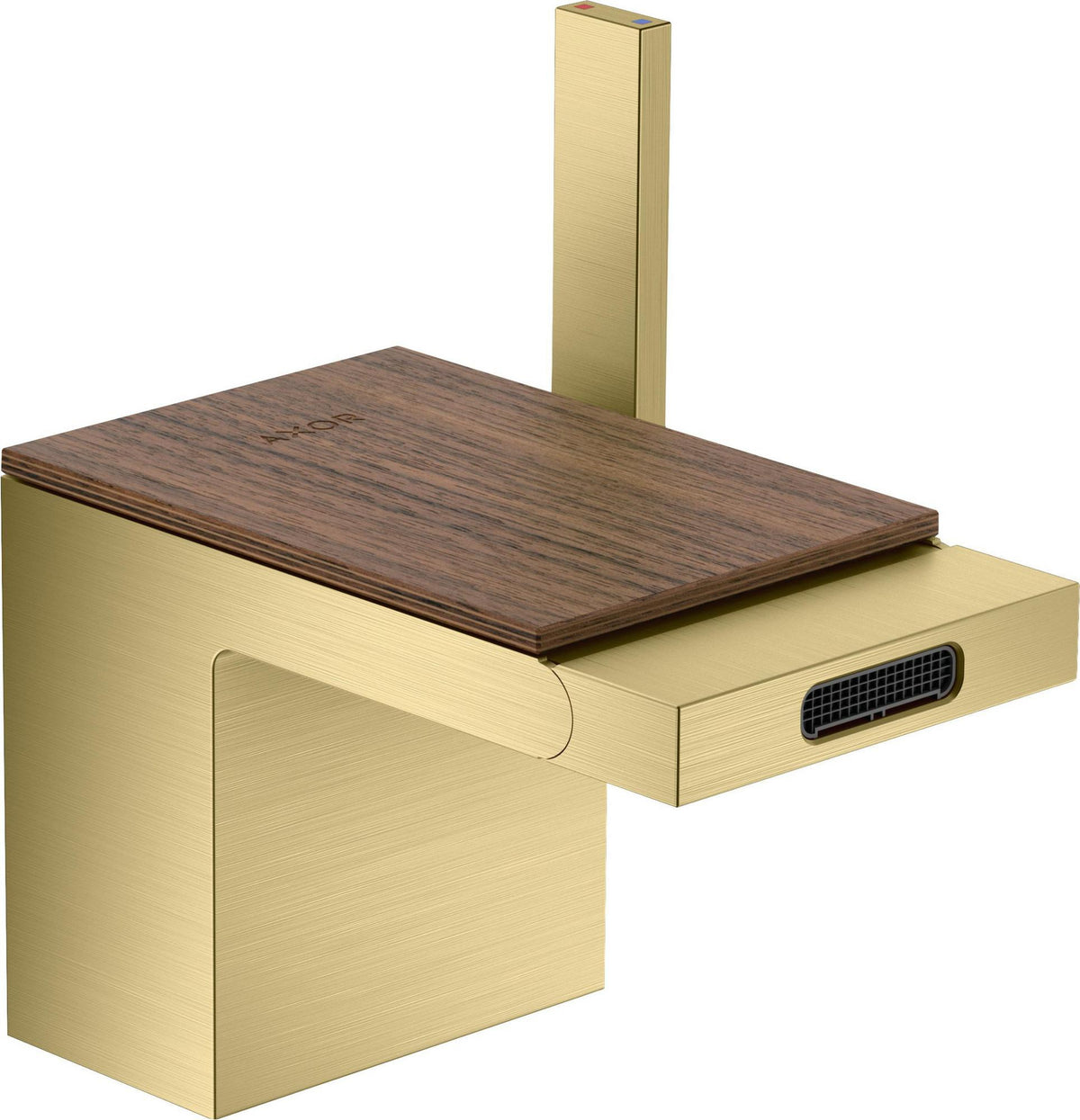 AXOR MYEDITION Einhebel-Bidetmischer ohne Platte polished gold optic mit Push-Open Ablaufgarnitur