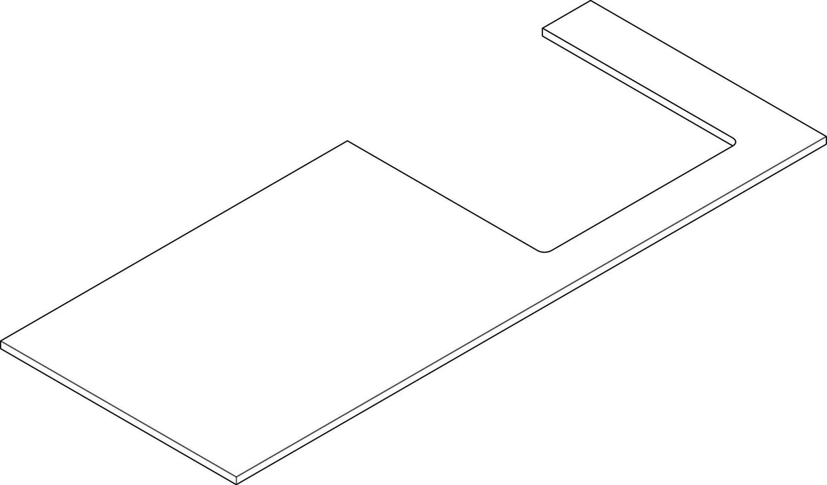 HANSGROHE Xilesa E Konsole 1375 mm Eiche mit Ausschnitt rechts für Aufsatzwaschtisch