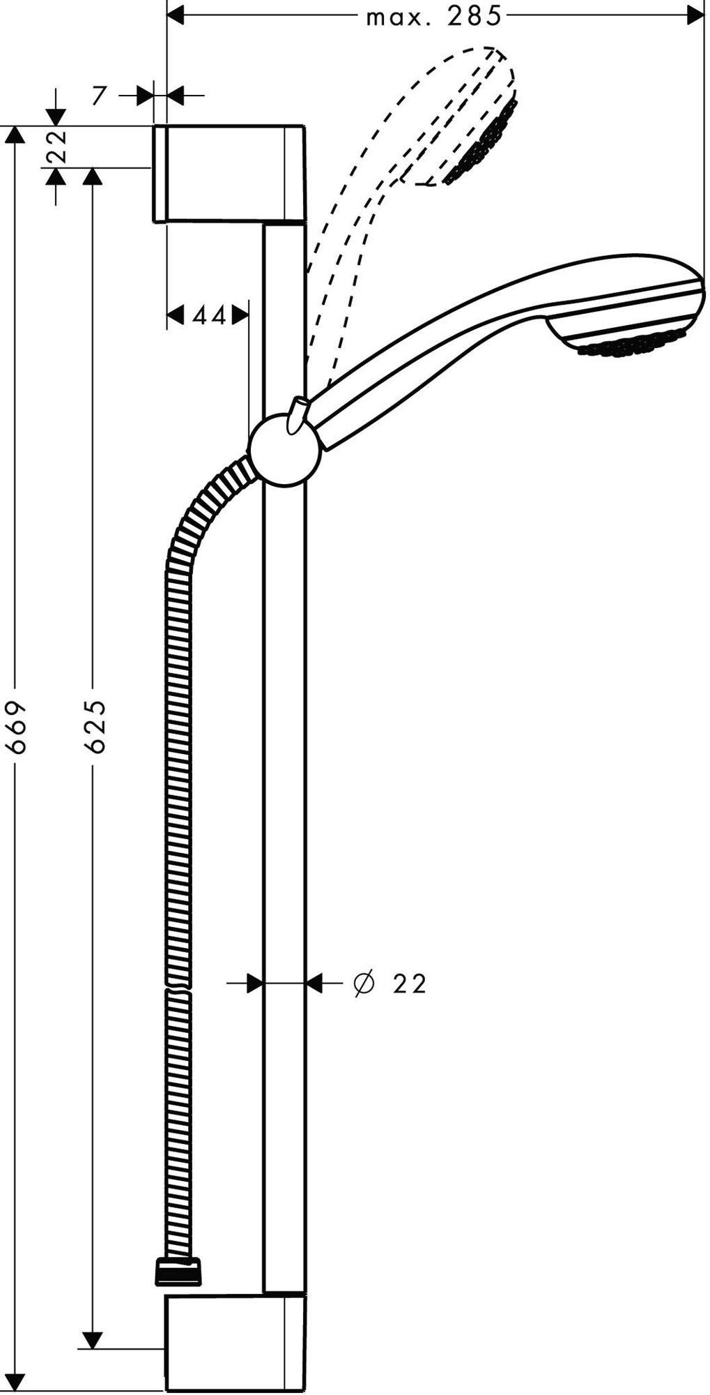HANSGROHE Brauseset CROMETTA 85 GREEN MONO – Chrom, 650 mm Brausestange, 6 l/min