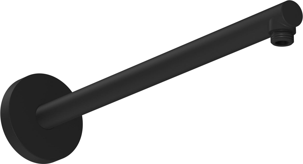 AXOR Brausearm 390 mm DN 15 mattschwarz – Wandmontage, Messing, mit Rosette