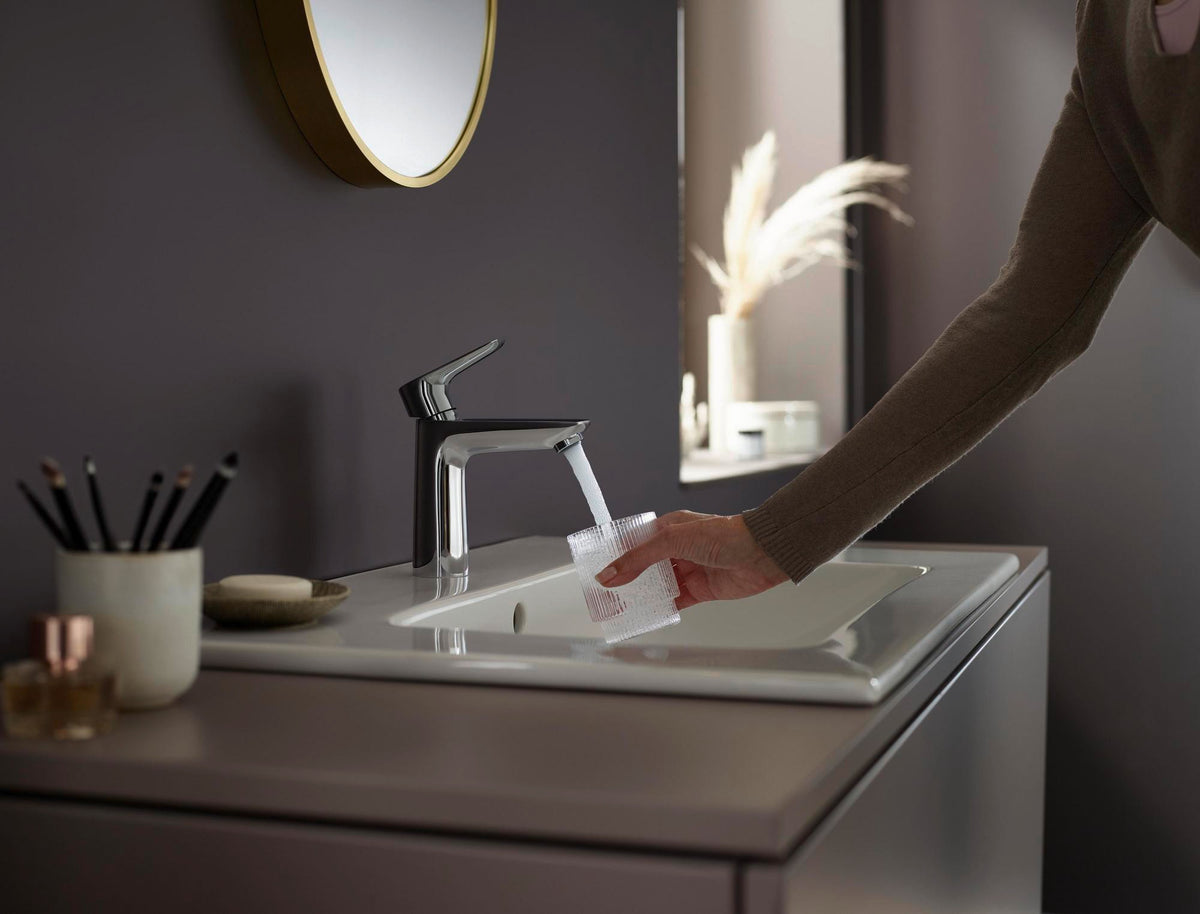 HANSGROHE Talis E Einhebel-Waschtischmischer 110 mit Ablaufgarnitur, chrom – ComfortZone, 5 l/min
