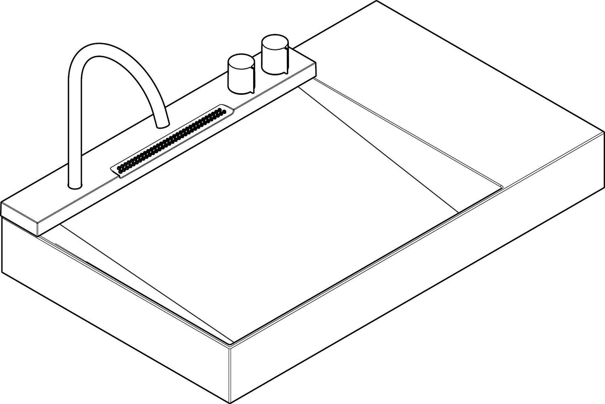 HANSGROHE Avalegra Waschtisch 78 cm mit AquaUnit Armatur – Matt Schwarz, SolidSurface