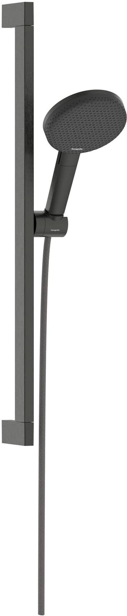 HANSGROHE Raindance Alive Select S 125 Brauseset mit 3 Strahlarten, EcoSmart, Unica 650 mm, Schwarz