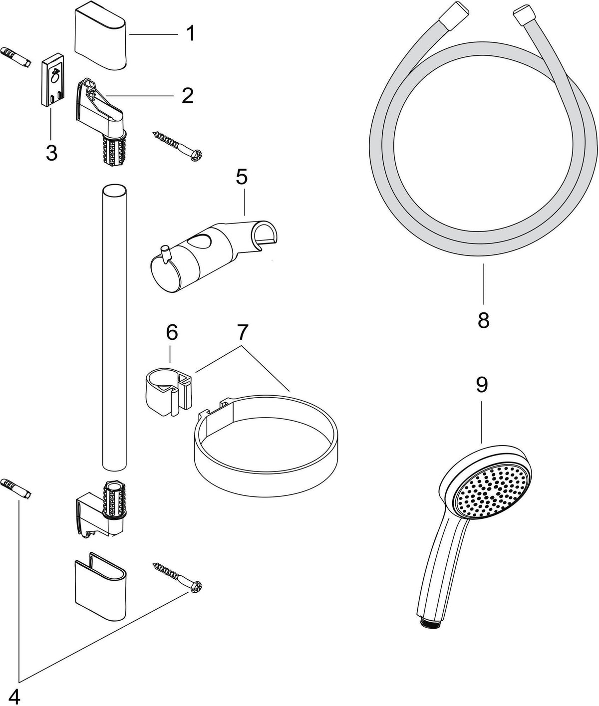 HANSGROHE Brauseset Croma 100 Mono mit Unica'C Brausestange 650 mm in Chrom