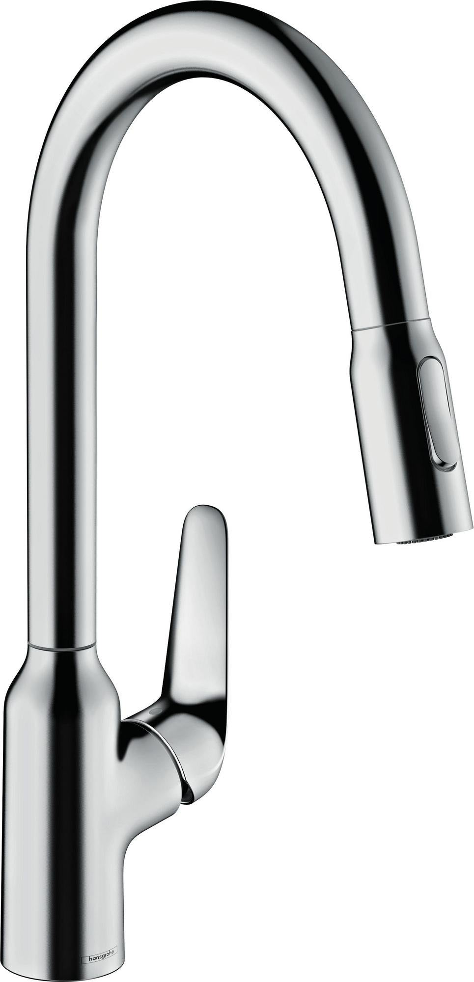 HANSGROHE Focus M42 Spültischmischer 220 mit Ausziehbrause, chrom – ComfortZone, 360° Schwenkbereich